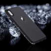 Черен силиконов кейс с камъни за iPhone X / XS 